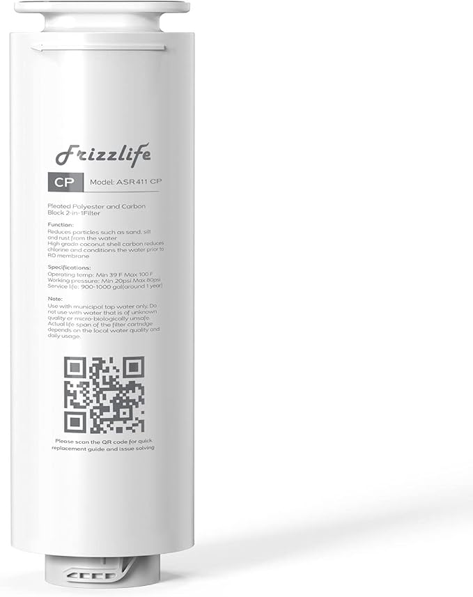 FRIZZLIFE ASR411 Replacement Filter Cartridge for PD1000-TAM4 Reverse Osmosis System (1st Stage)