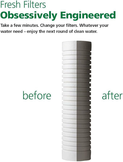 AO Smith 2.5"x10" 5 Micron Sediment Water Filter Replacement Cartridge - 2 Pack - For Whole House Filtration Systems - AO-WH-PREV-R2