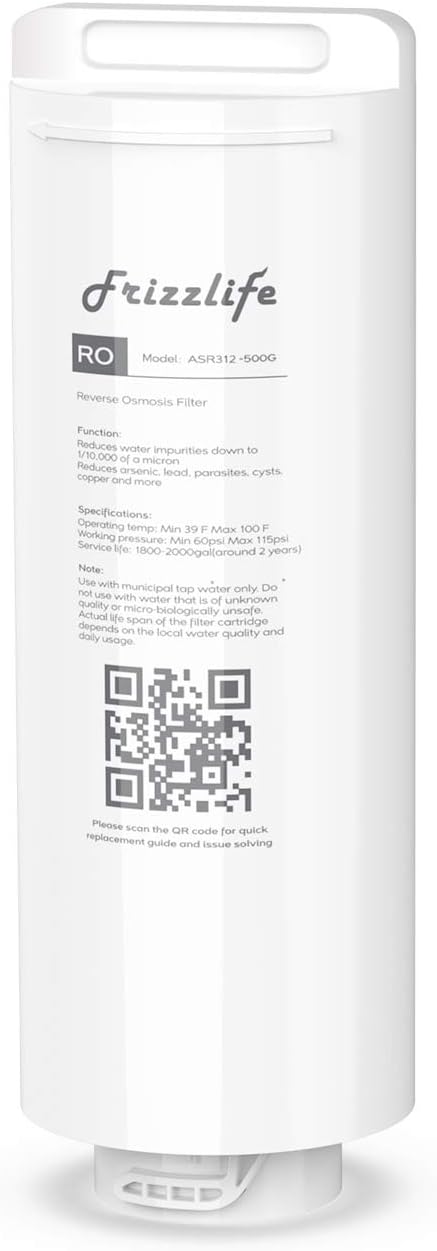 FRIZZLIFE ASR312-500G RO Replacement Filter Cartridge for PX500, PX500-A (2nd Stage)