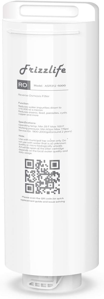 FRIZZLIFE ASR312-500G RO Replacement Filter Cartridge for PX500, PX500-A (2nd Stage)
