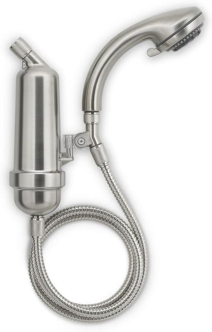 WaterChef Premium Shower Filter System SF-7C-ECO – 1.8 GPM Water-Saving (Brushed Nickel) – Deluxe Adjustable Wand, Advanced Filtration, NSF/ANSI Certified, 10,000 Gal.