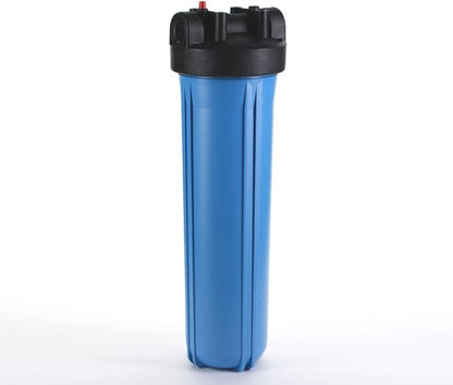 Hydronix 20"x4.5" HF45-20BLBK10PR Whole House Housing, 1" in/Out Ports W/Pressure Relief Button