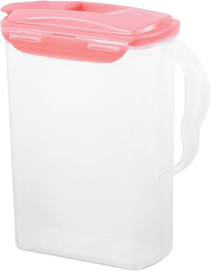 LocknLock Aqua Fridge Door Water Jug | Clear Pitcher | BPA Free Plastic Pitcher with Lid | 3 Quart Pitcher with Lid for Water, Juice, Tea & More Beverages, Pink