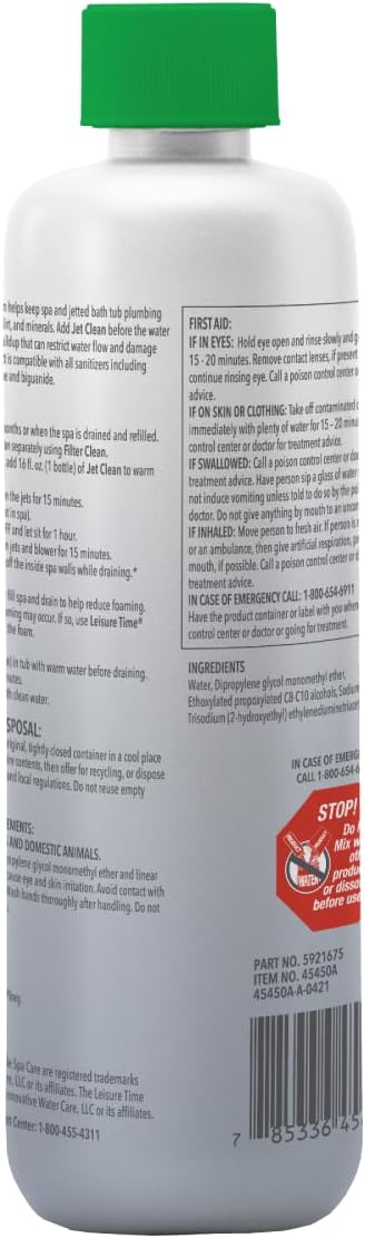 Leisure Time 45450A Jet Clean Spa Cleaner for Spas and Hot Tubs, 1-Pint