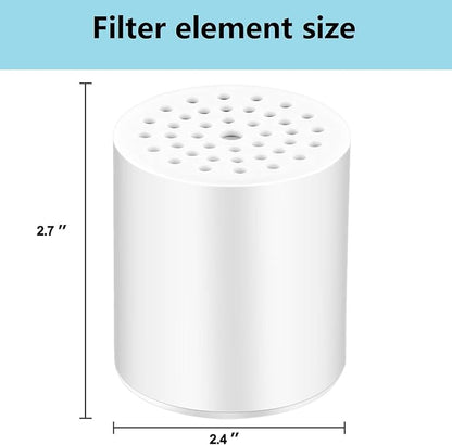 15 Stage Universal Shower Water Filter Cartridges for Chemical & Chlorine Reduction, Hard Water, pH Balance Restoration - Replacement for All Similar Shower Systems (4 Pack)