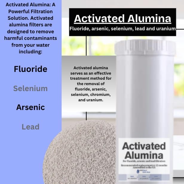4.5" x 20" Activated Alumina water filter cartridge to reduce Fluoride and arsenic from your water. Whole house application
