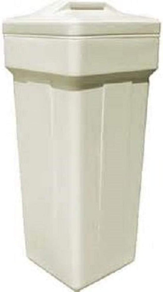 Water Softener Salt Tank brine Tank inches with Safety Float (11x11x38 Inches Square, Almond)