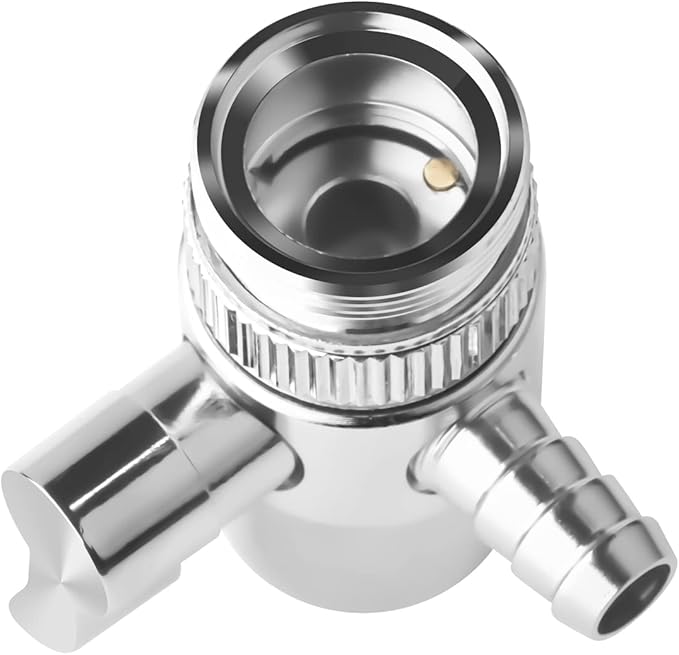 2 PACK Countertop Water Filter Diverter Valve with Barb Connector, Faucet Diverter Adapter for 6mm, 8mm, 9.5mm Tubing or Hose, Compatible with Standard Kitchen Faucets(9.5mm Barb)
