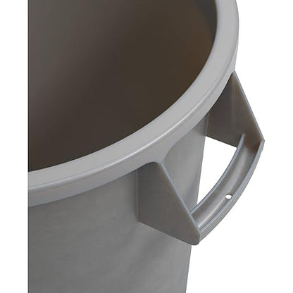 SPARTA Bronco Waste Container Trash Container, Round Trash Bin for Disposal, 10 Gallons, Gray, (Pack of 6)