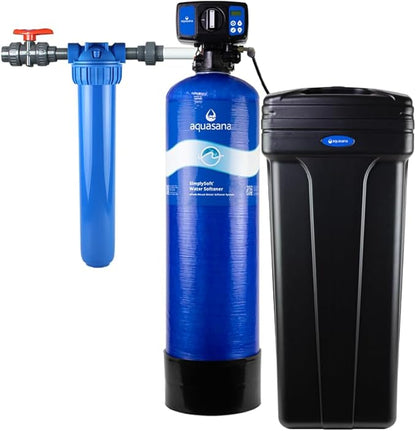 Aquasana SimplySoft® 40,000 Grain Water Softener - Whole House Hard Water Reduction - Softening Complete System + Install Kit Bundle WH-SF40