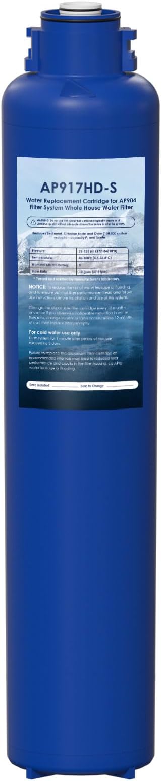 AP917HD-S AP904 Whole House Sanitary Quick Change Replacement Water Filter Compatible with 3M Aqua-Pure AP904 System, 100,000 Gallons 1 Pack