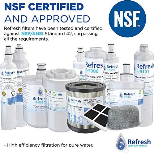 Refresh R-9010 Refrigerator Water Filter, Compatible with Kenmore 46-9010, 469010, 9010, 46-9085, AquacrestAQF-4396508, Aquafresh WF285 and IcePure RFC05000A (1)