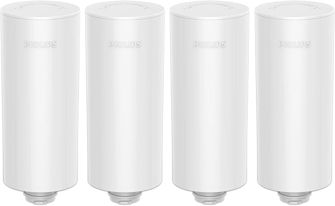PHILIPS 4 Pack Plus Filter Cartridges ADD566, Replacement Filter Cartridges for Instant Water Filter Pitcher ADD5902 ADD5903 ADD5912 ADD5913,Reduces 46 impurities & 99% of Lead,1 Filter for 3 Months