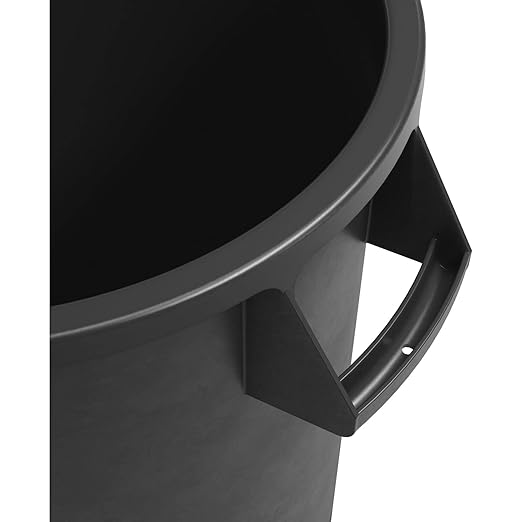 SPARTA Bronco Waste Container Trash Container, Round Trash Bin for Disposal, 10 Gallons, Black, (Pack of 6)