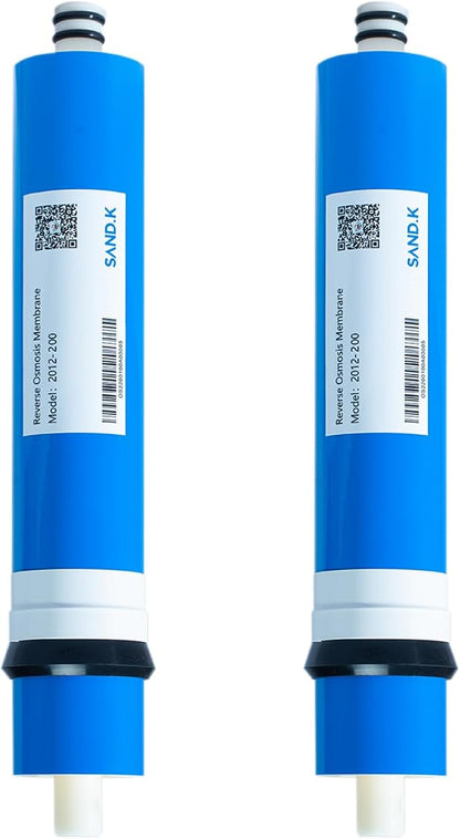 200 GPD RO Membrane Filter Replacement, 12" x 2" Reverse Osmosis Water Filter Membranes Replacement for Home Drinking Under Sink RO Water Filtration System, 2-Pack