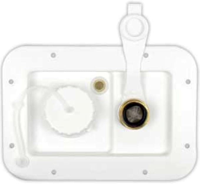 JR Products 497-AD-26-A Polar White City/Gravity Water Hatch with Brass Check Valve