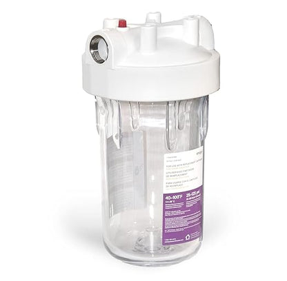 Whirlpool 10" x 4.5" Large Capacity Whole House Water Filter Housing WHKF-DWHBB, 1" Port, Home Water Pre-Filtration for Well and City Water, NSF Certified Reduces Sediment, Sand, Soil, Silt, and Rust