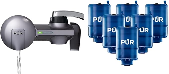 PUR Plus Faucet Mount Water Filtration System (PFM350V) and Replacement Filters (RF99996)