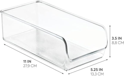 iDesign Pantry Bin for Kitchen or Cabinet Storage, Clear | For Refrigerator, Freezer and Pantry, BPA-Free, 5.25" x 11" x 3.5", Clear