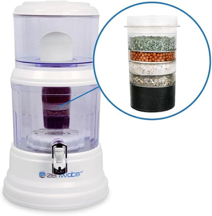 ZENWATER Genuine 5-Stage Mineral Cartridge Filter Replacement - Exclusively for Zen Water Countertop Gravity Filtration System - Clean and Mineral-Rich Hydration
