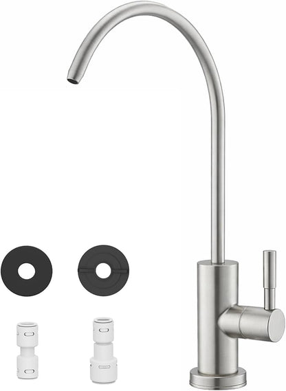 Drinking Water Faucets for Kitchen Sink, Water Filter Faucet for Reverse Osmosis or Water Filtration System, RO Bar Sink Faucet, Stainless Steel (Brushed Nickel)