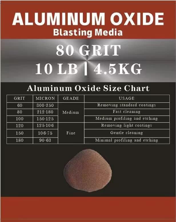 Aluminum Oxide - 10 LBS - Medium to Fine Sand Blasting Abrasive Media for Blasting Cabinet or Blasting Guns. #80 GRIT