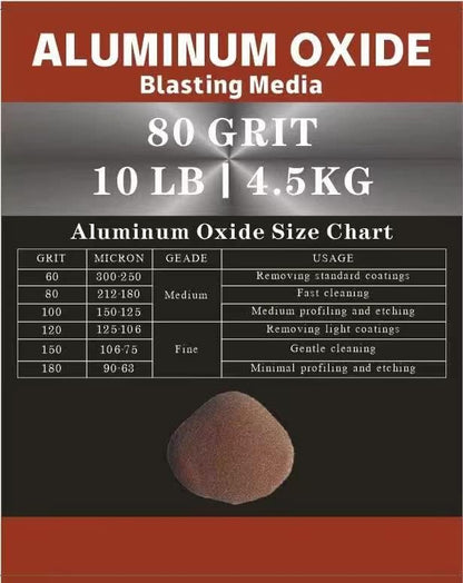 Aluminum Oxide - 10 LBS - Medium to Fine Sand Blasting Abrasive Media for Blasting Cabinet or Blasting Guns. #80 GRIT