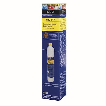 Watts Premier H2O-F17 Pure H2O GAC Carbon Filter Replacement for H2O-DWGC100, H2O-DWGC101, H2O-DWRO300 Under Counter Water Filtration Systems, Push Button Design