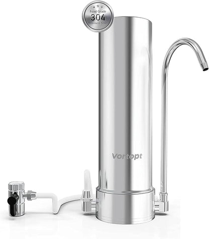 Vortopt F7 Countertop Water Filter System,Rapid Flow,6-8Months or 8000 Gallons Long-Life,5-Stage Filtration- Reduces Chlorine,Heavy Metals,Bad Odors,add Mineral Material-Includes 1 Filter.