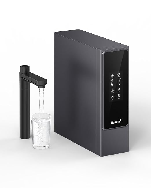 Ranein Under Sink Reverse Osmosis Water Filter System, 0.55 GPM High Flow 800GPD Tankless RO System, 3:1 Pure to Drain, 4000L High Capacity Water Filter, 95% TDS Reduction, Quiet Pump V800