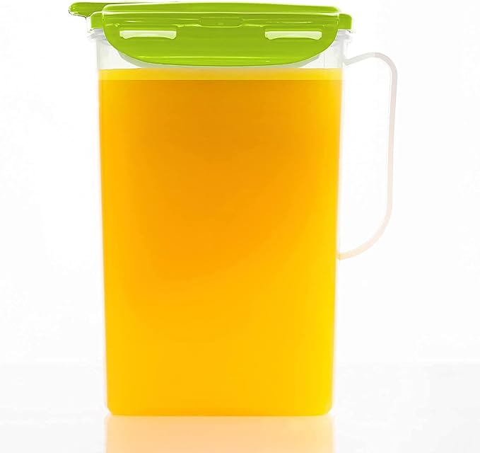 LocknLock Aqua Fridge Door Water Jug | Clear Pitcher | BPA Free Plastic Pitcher with Lid | 2 Quart Pitcher with Lid for Water, Juice, Tea & More Beverages, Green