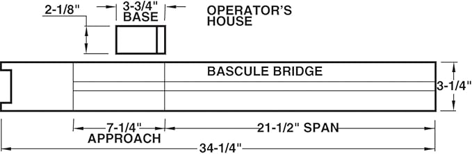 Walthers Cornerstone Operating Single-Track Railroad Bascule Bridge 933-3070 HO Scale Model Railroad - Structure Kit
