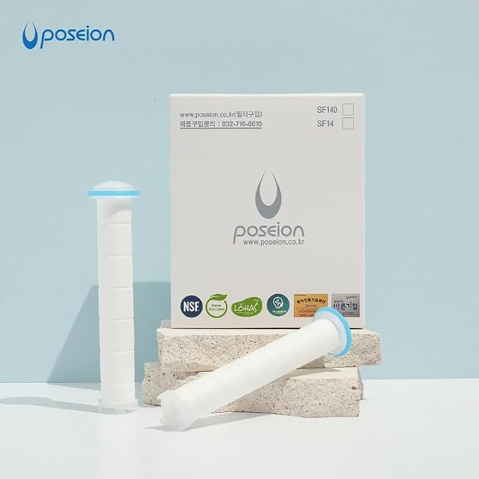 POSEION Shower Head Sediment Filter 4 ea. – Replacement Showerhead Filters Soft Water High Density Polypropylene for Hard Water Softener Remove Rust Hydrate Dry Hair Scalp Skin Made in Korea SF140