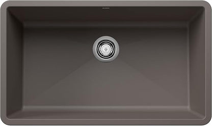 BLANCO 443121 PRECIS SILGRANIT Super Single Undermount Kitchen Sink 32" L X 19" W - Volcano Gray