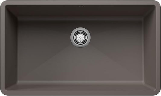 BLANCO 443121 PRECIS SILGRANIT Super Single Undermount Kitchen Sink 32" L X 19" W - Volcano Gray