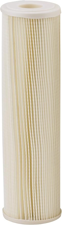 Pentair Pentek ECP5-10 Sediment Water Filter, 10-Inch, Under Sink Pleated Cellulose Polyester Replacement Cartridge, 10" x 2.5", White End-Cap, 5 Micron