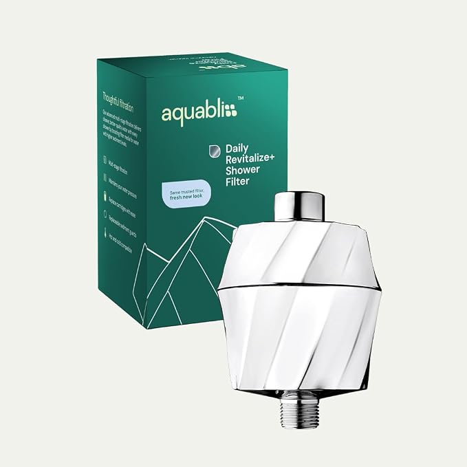 AquaBliss SF400 HD Revitalizing Shower Filter - Latest High Output Filtration. 2x Vitamin C, Minerals for Luscious Hair, Skin & Nails + the TurboSpa 3 Inch High Pressure Shower Head (Exclusive Bundle)