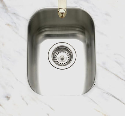 Houzer Club Stainless Steel Kitchen Bar & Prep Sink: 14 Inch Undermount Medium Sink with Strainer & Bottom Grid, Durable & Versatile, Essential for Home & Apartment: CS-1407-C