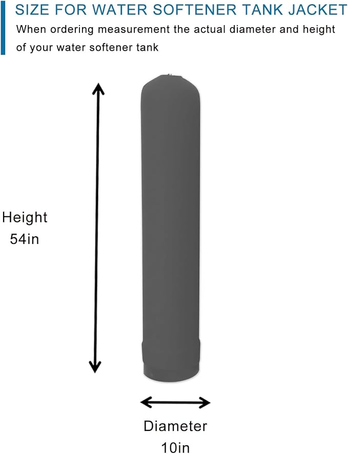 Water Softener Jacket, Neoprene Water Softener Tank Jacket to Prevent Sweating, Water Softener Insulation Jacket Outdoor Insulated, Water Softener Cover (10 * 54inch,Grey)