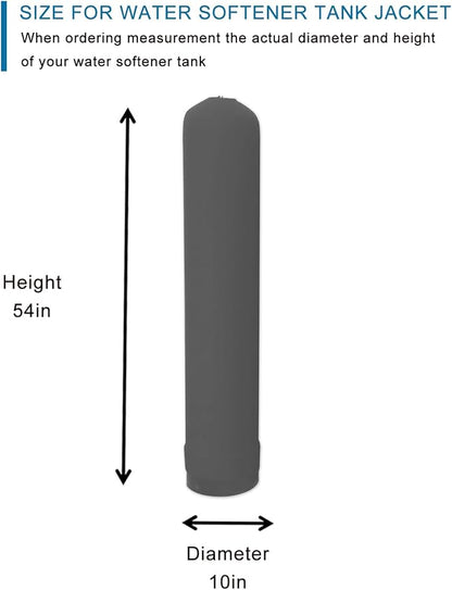 Water Softener Jacket, Neoprene Water Softener Tank Jacket to Prevent Sweating, Water Softener Insulation Jacket Outdoor Insulated, Water Softener Cover (10 * 54inch,Grey)