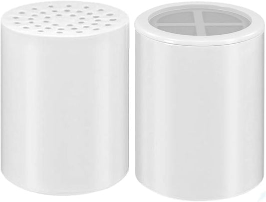 Pack of 2 FREZZEL Shower Filter Replacement Cartridges | Universal 17 Stage Shower Head Filter Refill for Showerhead Filter of Similar Design Hard Water Filter for Shower with Vitamin C Blocks Toxins