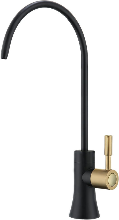 EKRTE Drinking Water Faucet for Kitchen Sink, Filtered Water Reverse Osmosis RO Faucet,304 Stainless Steel,Non-Air Gap, Matte Black and Champagne Gold