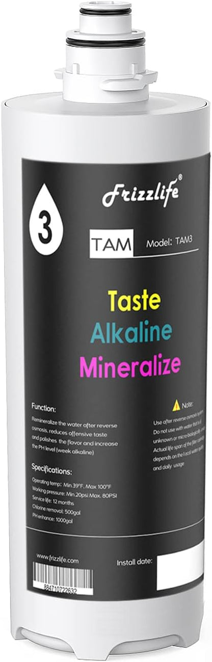 Frizzlife Replacement Filter Cartridge For TAM3, With FZ-4 Cartridge Inside, For PD600-TAM3 Osmanic System & TAM3 Alkaline Filter