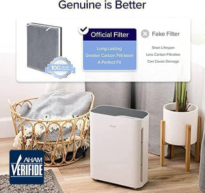 Levoit Vital 100 Air Purifier Genuine Replacement Filter, 1 Pack | AHAM VERIFIDE, High-Efficiency Activated Carbon for Removal of Smoke, Odors, Allergens, Pollen, Vital 100-RF, White