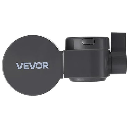VEVOR Faucet Mount Water Filter, Horizontal Water Purifier for Sink Tap, NSF Certified Carbon Fiber Filter, Removes Chlorine Lead with 3 Filters, Fits Most Kitchen or Bathroom Faucets, Gray