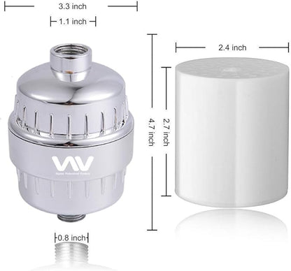 32 Stage Shower Filter with Vitamin C for Hard Water - Water Softener Shower Head Filter with Replaceable Multi-Stage Filter Cartridge to Remove Chlorine, Heavy Metal