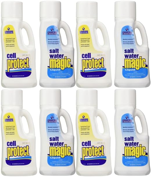 Natural Chemistry Pool Salt Water Maintenance Kit, Pack of 4, Provides Crystal Clear Sparkling Water, Monthly Maintenance Kit