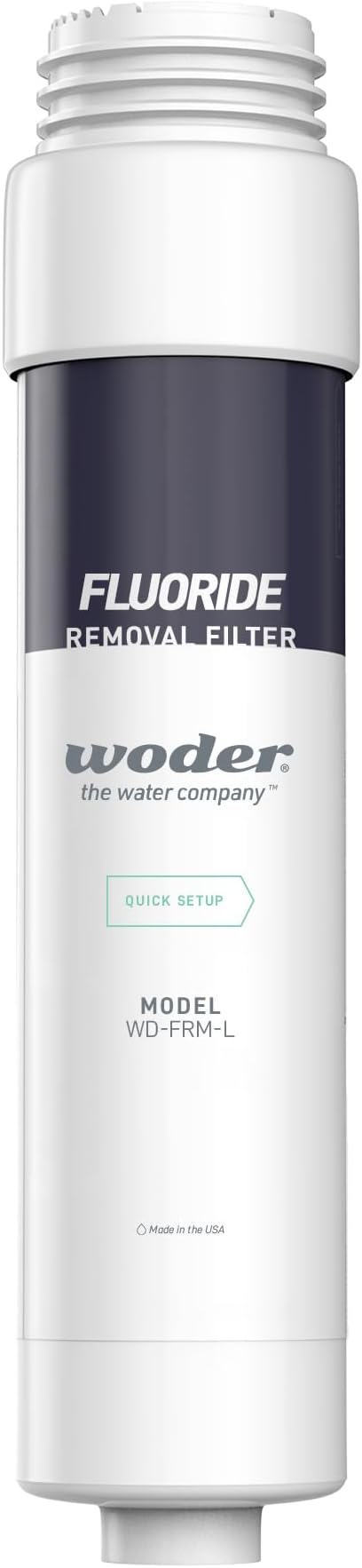 WD-FRM-L Replacement Cartridge, Up to 95% Fluoride Reduction, US Made | Exclusive 1st Stage for WD-D-FRM-G4-DC & JG Systems, Tool-Free Auto Shut-Off Swap, Pairs with WQA Cert Stage 2, 1-Yr Warranty