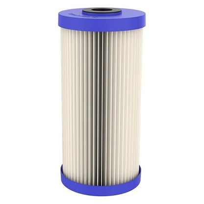 Pentair Pentek ECP20-BB Big Blue Sediment Water Filter, 10-Inch, Whole House Heavy Duty Pleated Cellulose Polyester Replacement Cartridge, 10" x 4.5", Blue End Cap, 20 Micron
