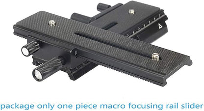 EXMAX® 16cm 2 Way Macro Shot Focusing Focus Rail Slider/Close-up Shooting 1/4 Quick Screw Release Mount Camera Flash Support Plate